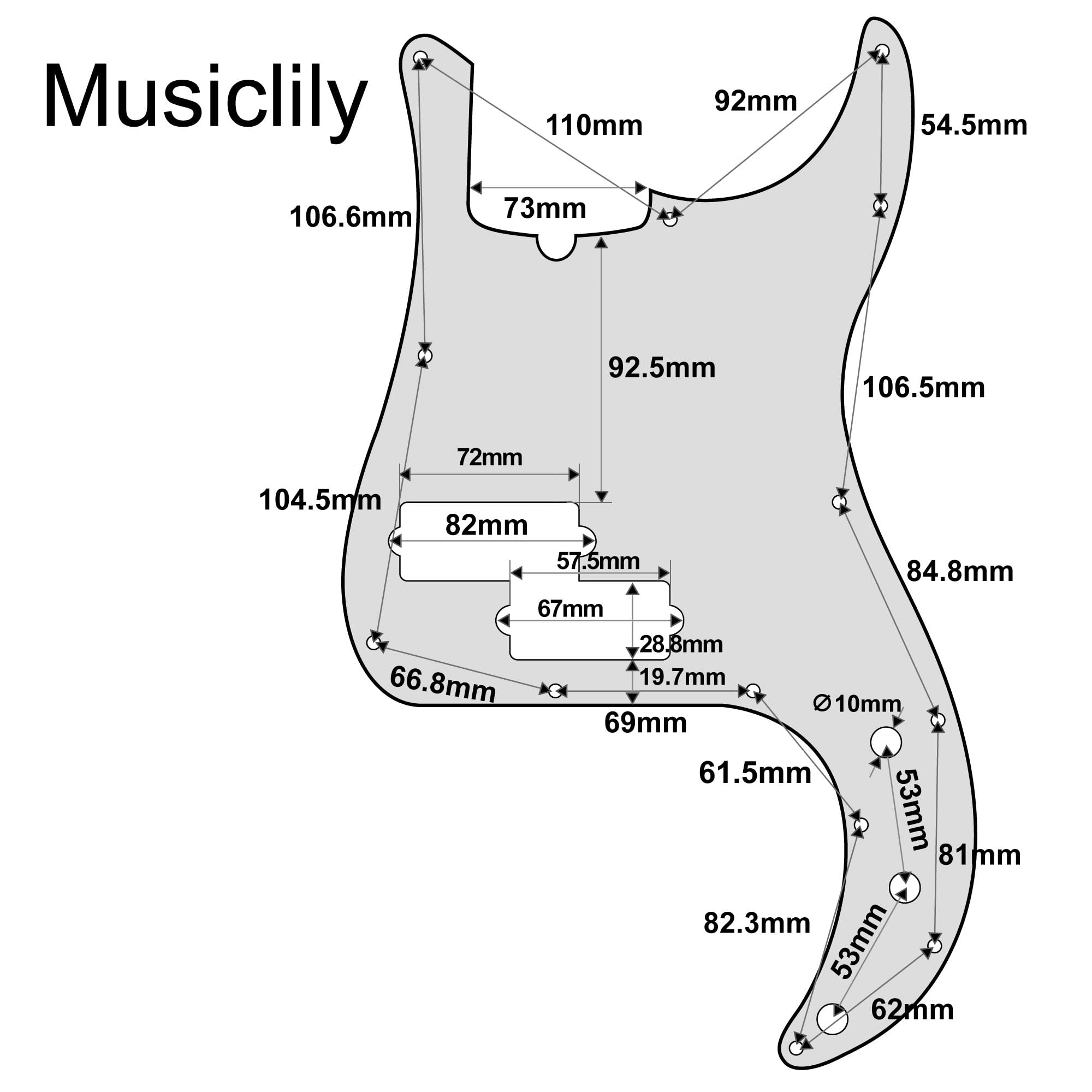 Amazon.co.jp: Musiclily Pro 13穴 プレシジョンベースPBピックガード5